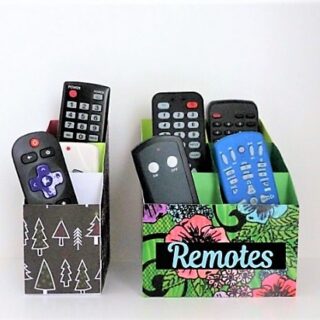 SVG Remote Control Organizers with FREE SVG "Remotes" Label