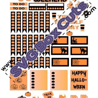 Free Halloween Planner Stickers - Orange Set