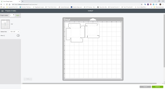 cut SVG boxes using Cricut - with lines attached