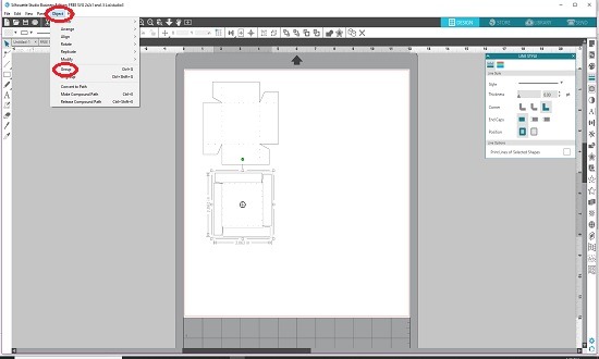 Cut SVG Boxes with Silhouette - Group with Object Panel