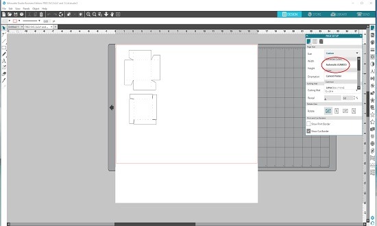 Cut SVG Boxes with Silhouette - Page Set up