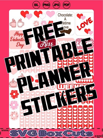 Free Valentine's Day Printable Planner Stickers 1