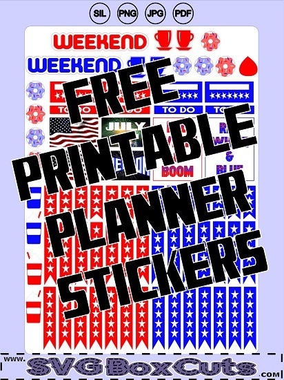 Free Printable 4th Of July Planner Stickers