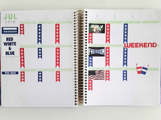 4th of July Planner Stickers