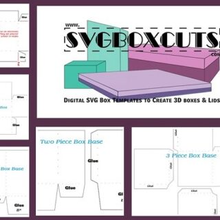 Collage of SVG Box Template Assembly Instructions