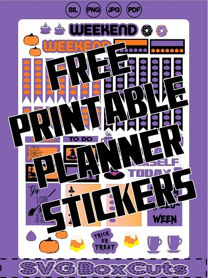 FREE Printable Halloween Planner Stickers - Purple Theme