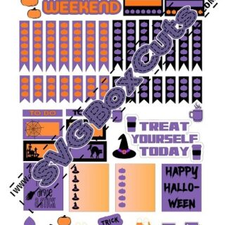 FREE Halloween Printable Planner Stickers - Purple Set