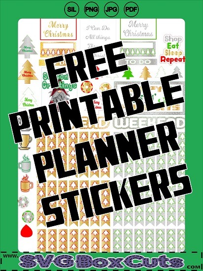 FREE Christmas Printable Planner Stickers - Studio, PNG, PDF and JPG