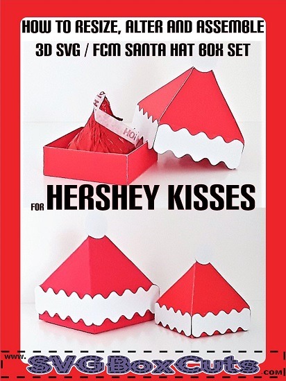 Hershey Kiss Gift Box from 3D SVG Santa Hat Gift Box Set