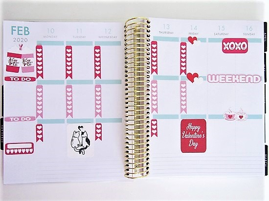 FREE Valentine's Day Printable Planner Stickers - Planner layout 1