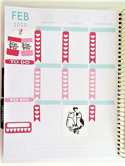 FREE Valentine's Day Printable Planner Stickers - Planner Layout 2