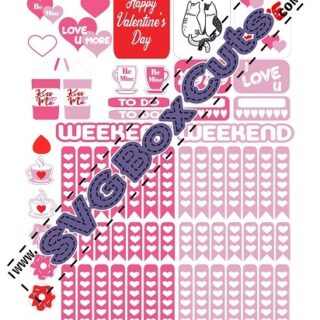 FREE Pink Printable Valentine's Day Planner Stickers - Set 2