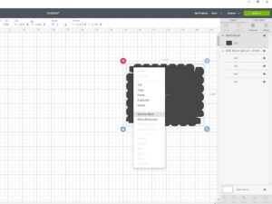 Send main SVG Box lid template to back in Cricut Design Space.