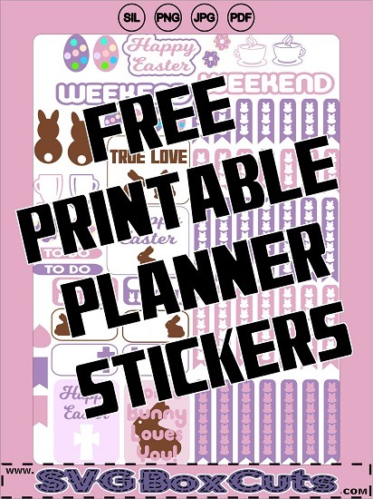 FREE Easter Bunny Printable Planner Stickers