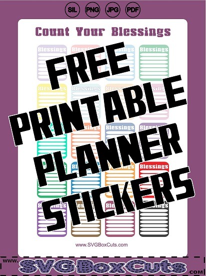 FREE Count Your Blessings Printable Planner Stickers