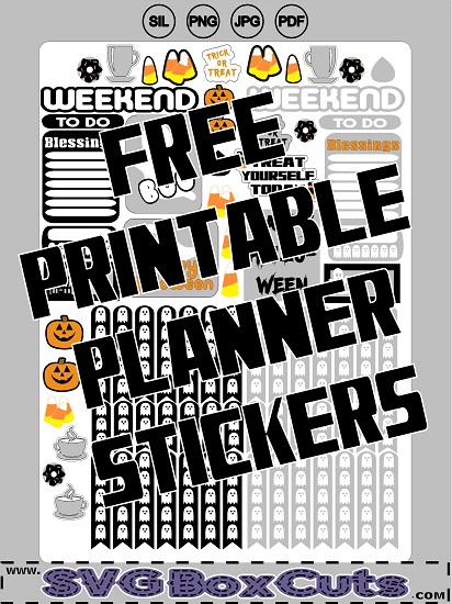 FREE Printable Ghost Halloween Planner Stickers