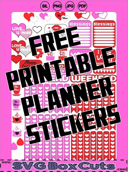 FREE Valentine's Day Printable Planner Stickers - Set 3