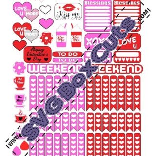 Printable Valentine's Day Planner Stickers - Set 3