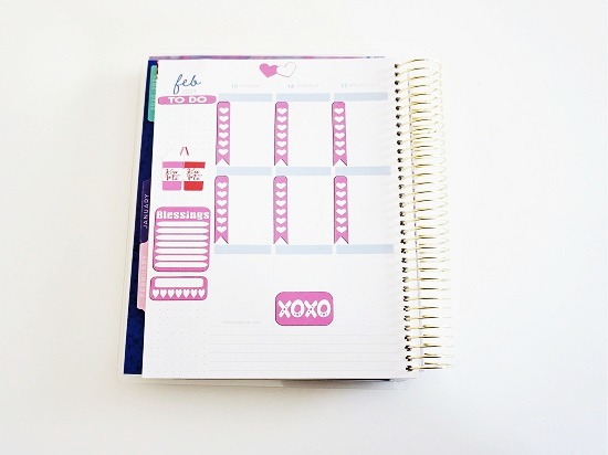 Free Valentine's Day Printable Planner Stickers Layout 1.