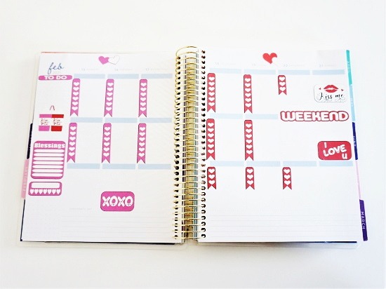 Free Valentine's Day Printable Planner Stickers in planner.