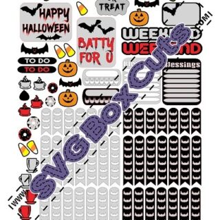 Printable Halloween Bat Planner Stickers