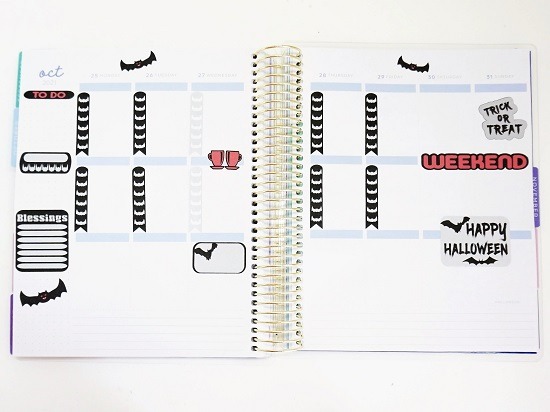 FREE Halloween Bat Printable Planner Stickers Layout