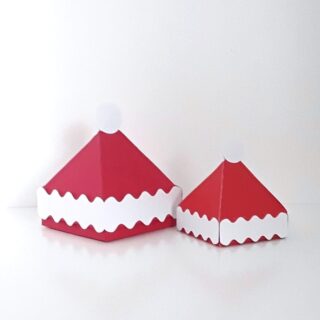 3D SVG Santa Hat Gift Box / Treat Box is resizable