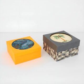 SVG 4 Inch Horizontal Coaster Gift Boxes - 1-3/4 Inch and 2-1/2 Inch shown